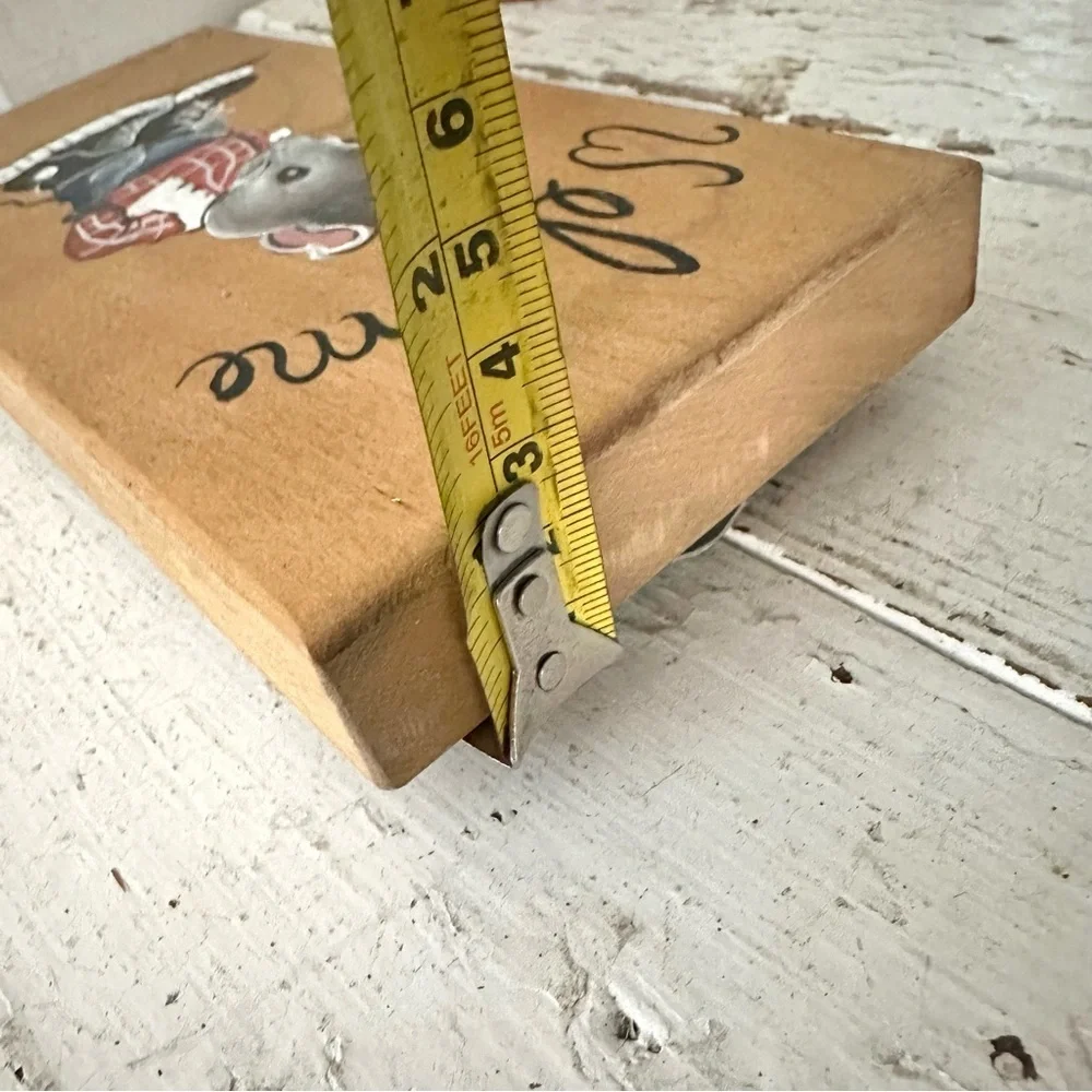 Vintage Welcome Sign Mouse Wearing Converse Chuck Taylor High tops Wood Plaque